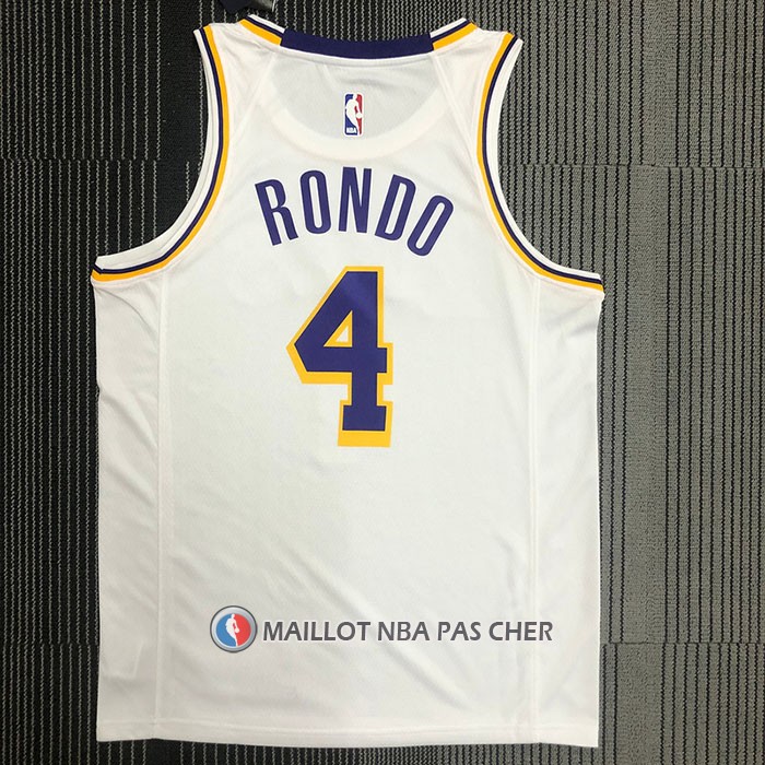 Maillot Los Angeles Lakers Rajon Rondo NO 4 Association 2021-22 Blanc
